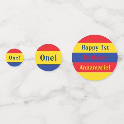 Birthday-Kind voor primaire kleuren Confetti (Voorkanten)