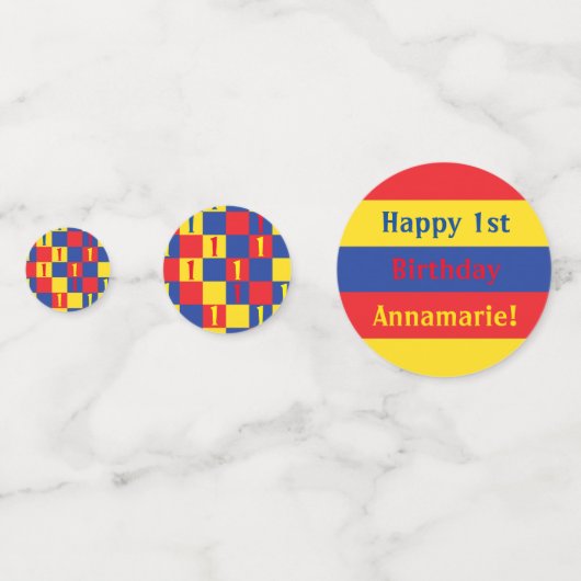 Birthday-Kind voor primaire kleuren Confetti (Achterkanten)