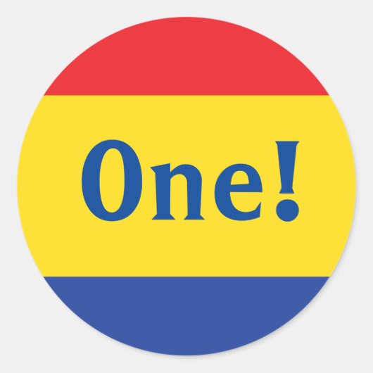 Birthday-Kind voor primaire kleuren Ronde Sticker (Voorkant)