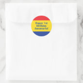 Birthday-Kind voor primaire kleuren Ronde Sticker (Tas)