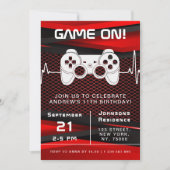 Birthday Kind voor roodkleurige en zwarte videogam Kaart (Voorkant)