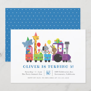 Birthday-Kinderen van de Cute Party Animals Train Kaart