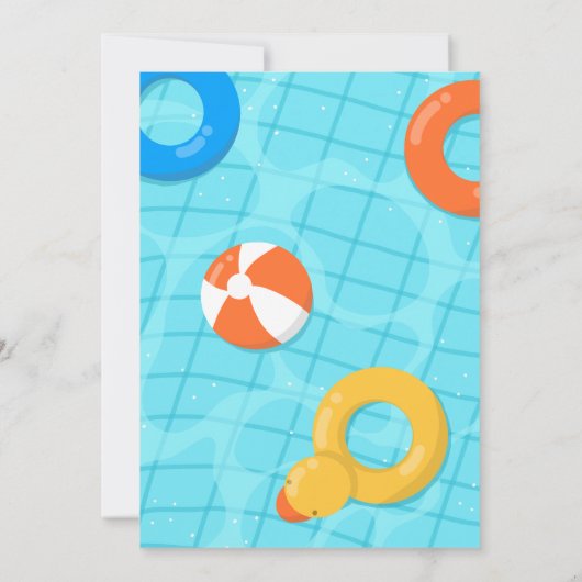 Birthday Kinderen van poolpartij Kaart (Achterkant)