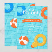 Birthday Kinderen van poolpartij Kaart (Voorkant / Achterkant)