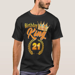 Birthday King 21-jarige Gouden Kroon 21ste verjaar T-shirt