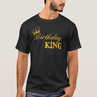 Birthday King Gold Crown for Boys and Mannen Happy T-shirt