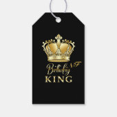 Birthday King Gold Crown Royal Monogram Luxe Cadeaulabel (Achterkant)