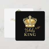 Birthday King Gold Crown Royal Monogram Luxe Kaart (Voorkant / Achterkant)