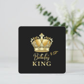 Birthday King Gold Crown Royal Monogram Luxe Kaart (Staand voorkant)