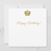 Birthday King Gold Crown Royal Monogram Luxe Kaart (Achterkant)