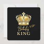 Birthday King Gold Crown Royal Monogram Luxe Kaart (Voorkant)