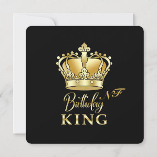 Birthday King Gold Crown Royal Monogram Luxe Kaart