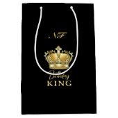 Birthday King Gold Crown Royal Monogram Luxe Medium Cadeauzakje (Voorkant)