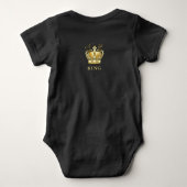 Birthday King Gold Crown Royal Monogram Luxe Romper (Achterkant)
