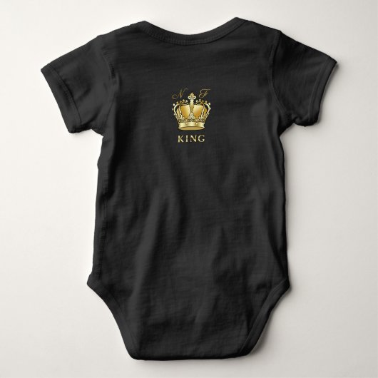 Birthday King Gold Crown Royal Monogram Luxe Romper (Achterkant)
