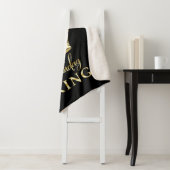 Birthday King Gold Crown Royal Monogram Luxe Sherpa Deken (In situ)