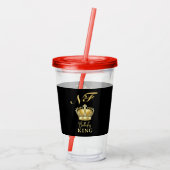 Birthday King Gold Crown Royal Monogram Luxury Acryl Drinkbeker (Achterkant)