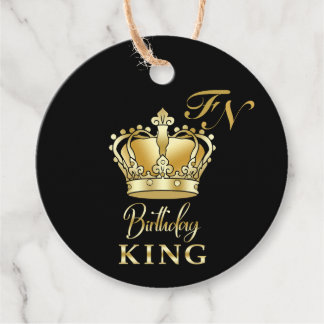 Birthday King Gold Crown Royal Monogram Luxury Bedankjes Labels