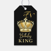 Birthday King Gold Crown Royal Monogram Luxury Cadeaulabel (Achterkant)