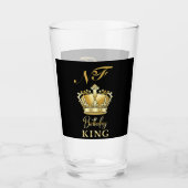 Birthday King Gold Crown Royal Monogram Luxury Glas (Voorkant)