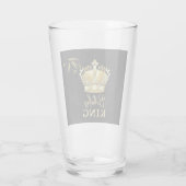 Birthday King Gold Crown Royal Monogram Luxury Glas (Achterkant)