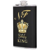 Birthday King Gold Crown Royal Monogram Luxury Heupfles (Links)