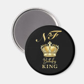 Birthday King Gold Crown Royal Monogram Luxury Magneet (Voorkant / Achterkant)