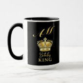 Birthday King Gold Crown Royal Monogram Luxury Mok (Links)