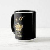 Birthday King Gold Crown Royal Monogram Luxury Mok (Voorkant links)