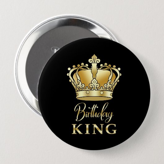 Birthday King Gold Crown Royal Queen Funny Ronde Button 4,0 Cm (Voorkant /achterkant)