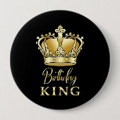 Birthday King Gold Crown Royal Queen Funny Ronde Button 4,0 Cm (Voorkant)