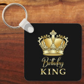 Birthday King Gold Crown Royal Queen Funny Sleutelhanger (Voorkant)