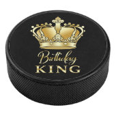 Birthday King Gold Crown Royal Queen Luxury Hockey Puck (3/4)