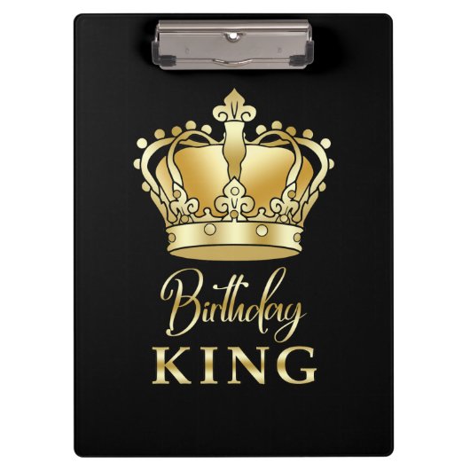 Birthday King Gold Crown Royal Queen Luxury Klembord (Voorkant)