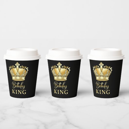 Birthday King Gold Crown Royal Queen Luxury Papieren Bekers (Multi)