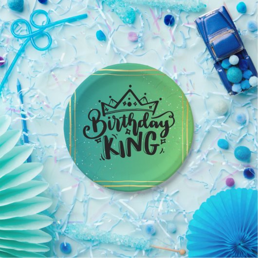 Birthday King Paper Borden Papieren Bordje (Feest)