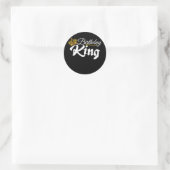 Birthday King Royal Crown Novelty voor mannen en v Ronde Sticker (Tas)