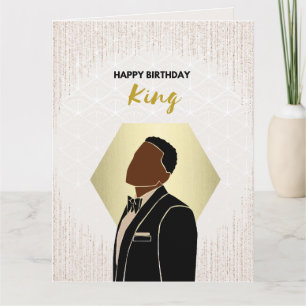 Birthday King Zwart Wenskaart Kaart