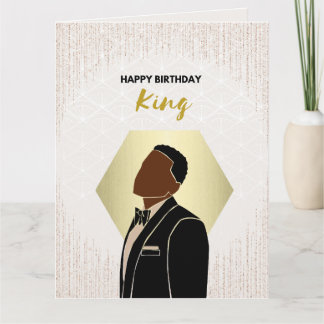 Birthday King | Zwart Wenskaart Kaart
