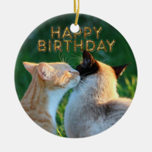 Birthday kiss keramisch ornament
