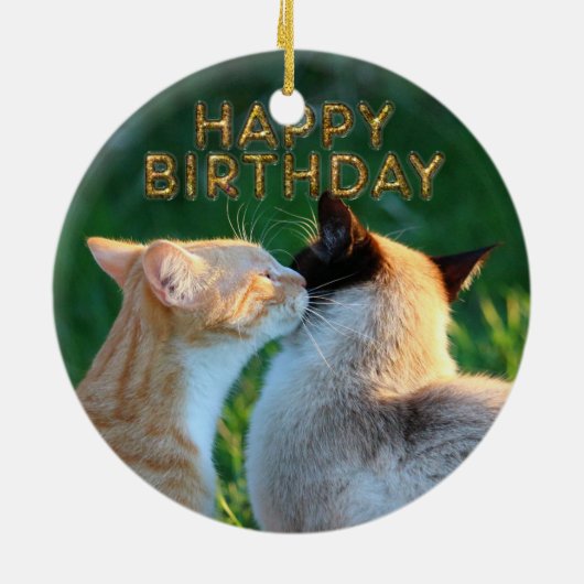 Birthday kiss keramisch ornament (Achterkant)