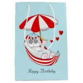 Birthday Kitten in Red & White Hammock Medium Cadeauzakje (Voorkant)