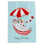 Birthday Kitten in Red & White Hammock Medium Cadeauzakje (Achterkant)