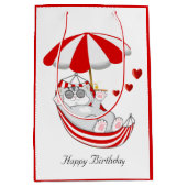 Birthday Kitten in Red & White Hammock Medium Gift Medium Cadeauzakje (Voorkant)