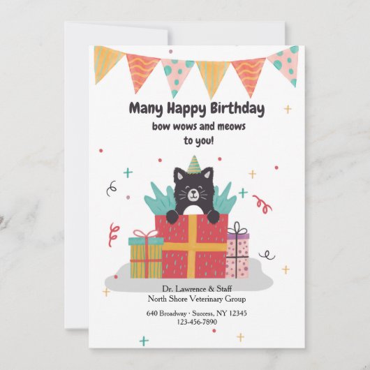 Birthday Kitten Wenskaart uit Vet (Voorkant)