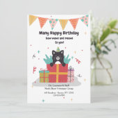 Birthday Kitten Wenskaart uit Vet (Staand voorkant)