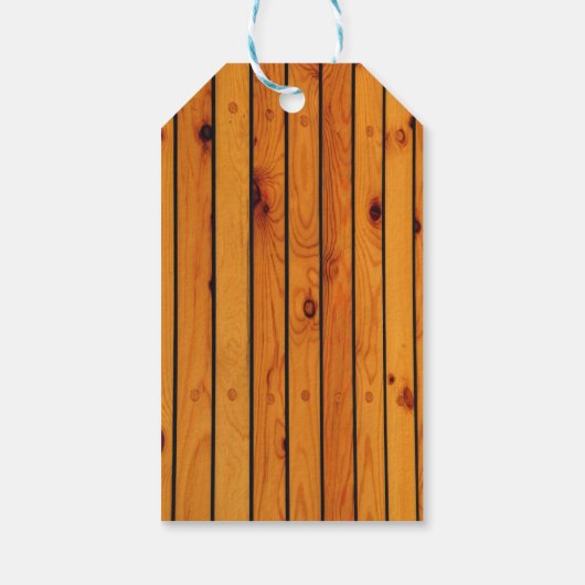 Birthday Klassiek bruin houten scheepsdek Cadeaulabel (Achterkant)