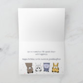 Birthday kleindochter Fun Animal Cartoons Kaart (Binnen)