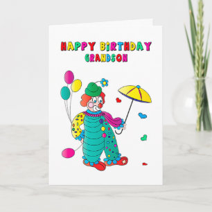 Birthday kleinson Colorful Clown Fun Afbeelding Ca Kaart