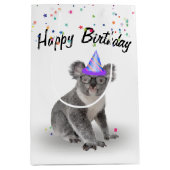 Birthday Koala Beer en Star Confetti Medium Cadeauzakje (Voorkant)
